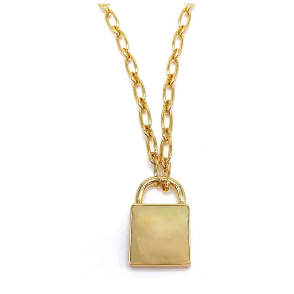 14k Gold Plated Padlock Necklace